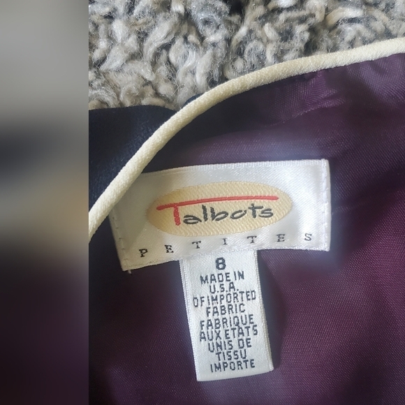 Talbots Navy‎ Blue Short Sleeve Classic White trim Dress Size 8P - Picture 5 of 11